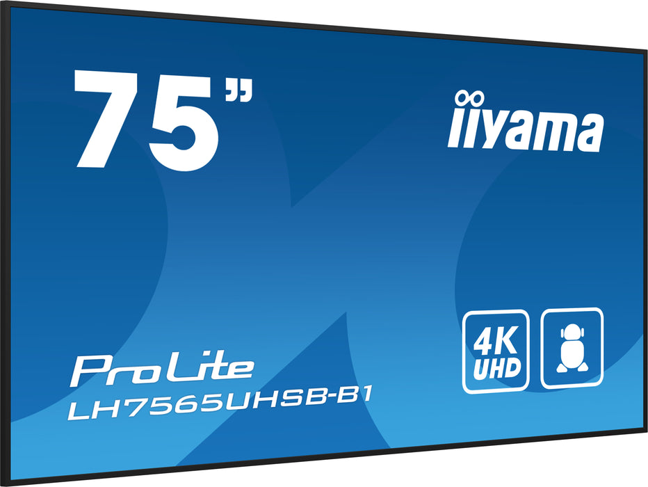 iiyama ProLite LH7565UHSB-B1 75" 4K Ultra HD 800 cd/m2 Digital Signage Display