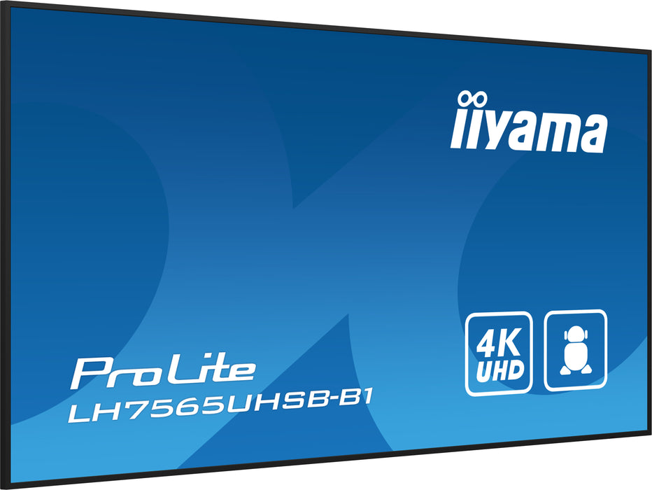 iiyama ProLite LH7565UHSB-B1 75" 4K Ultra HD 800 cd/m2 Digital Signage Display