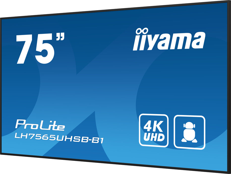 iiyama ProLite LH7565UHSB-B1 75" 4K Ultra HD 800 cd/m2 Digital Signage Display