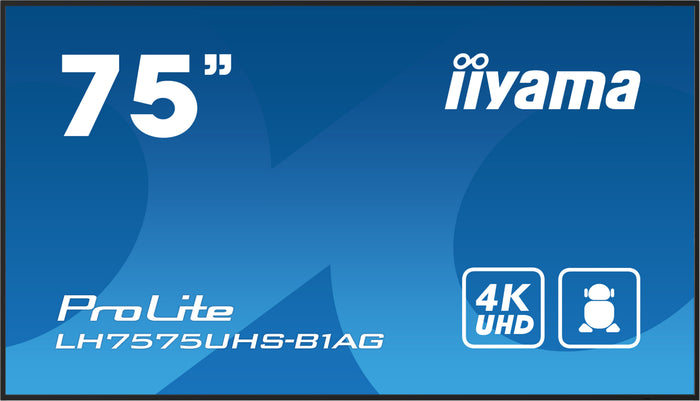 iiyama ProLite LH7575UHS-B1AG 75" 4K Ultra HD Professional Digital Signage Display Digital Signage Display iiyama
