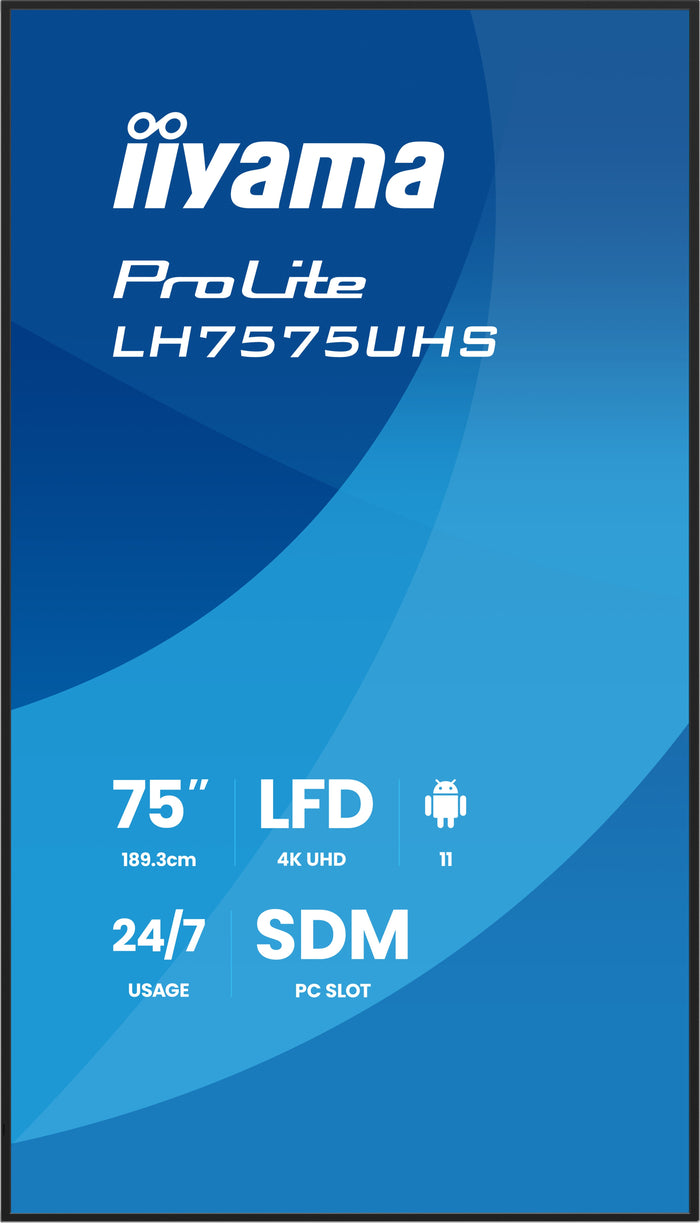 iiyama ProLite LH7575UHS-B2AG 75" 4K Ultra HD Professional Digital Signage Display Digital Signage Display iiyama
