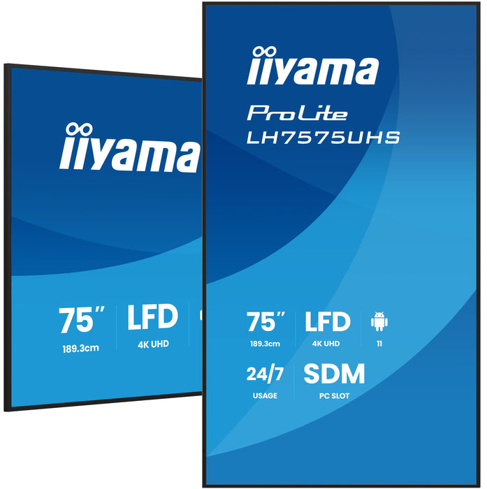 iiyama ProLite LH7575UHS-B2AG 75" 4K Ultra HD Professional Digital Signage Display iiyama Large Format Displays iiyama
