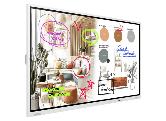 Samsung WM75FX Flip 75" 4K Ultra HD Interactive Whiteboard Display Interactive Touchscreen Display Samsung