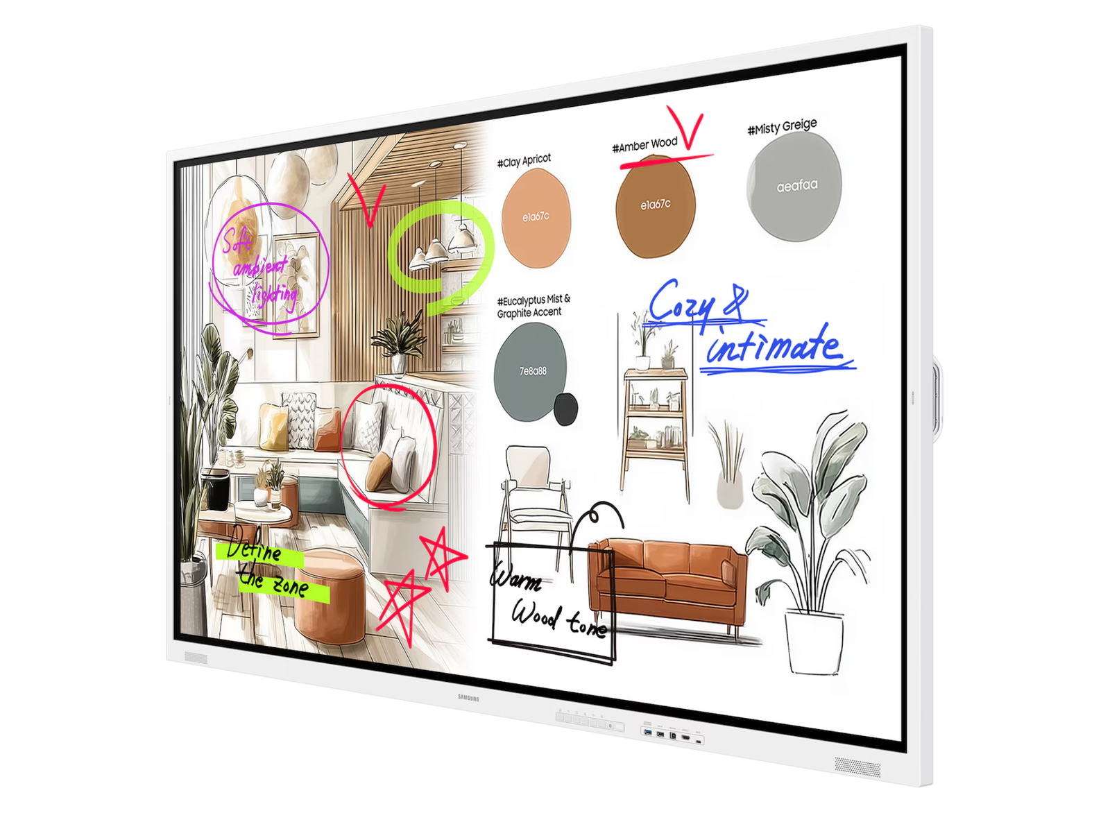 Samsung WM85FX Flip 85" 4K Ultra HD Interactive Whiteboard Display Interactive Touchscreen Display Samsung