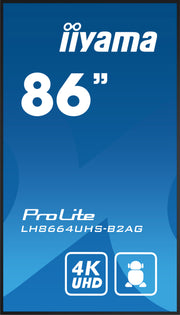 iiyama ProLite LH8664UHS-B2AG 86" 4K UHD Android 14 Professional Signage Display Digital Signage Display iiyama