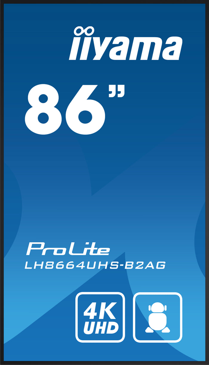 iiyama ProLite LH8664UHS-B2AG 86" 4K UHD Android 14 Professional Signage Display Digital Signage Display iiyama