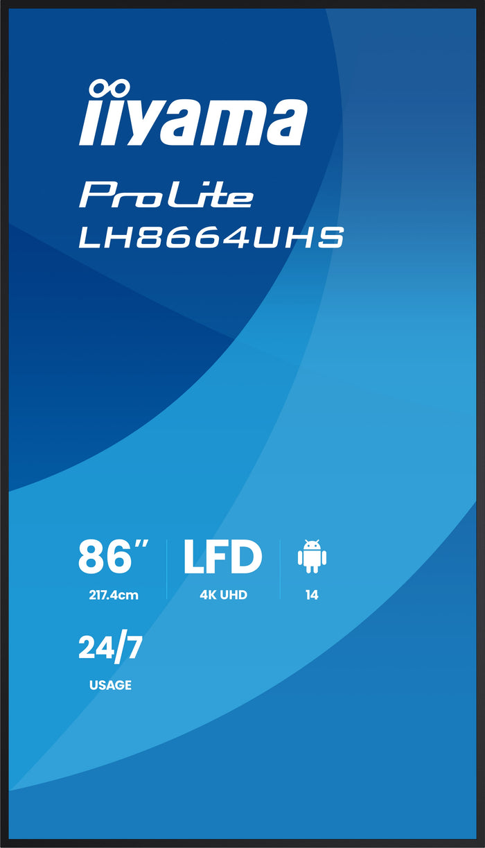 iiyama ProLite LH8664UHS-B3AG 86" 4K Ultra HD Professional Digital Signage Display Digital Signage Display iiyama