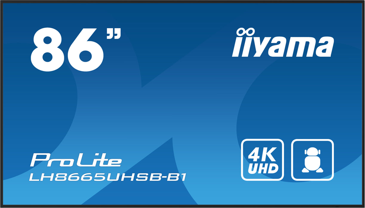 iiyama ProLite LH8665UHSB-B1 86" 4K Ultra HD 800 cd/m2 Digital Signage Display