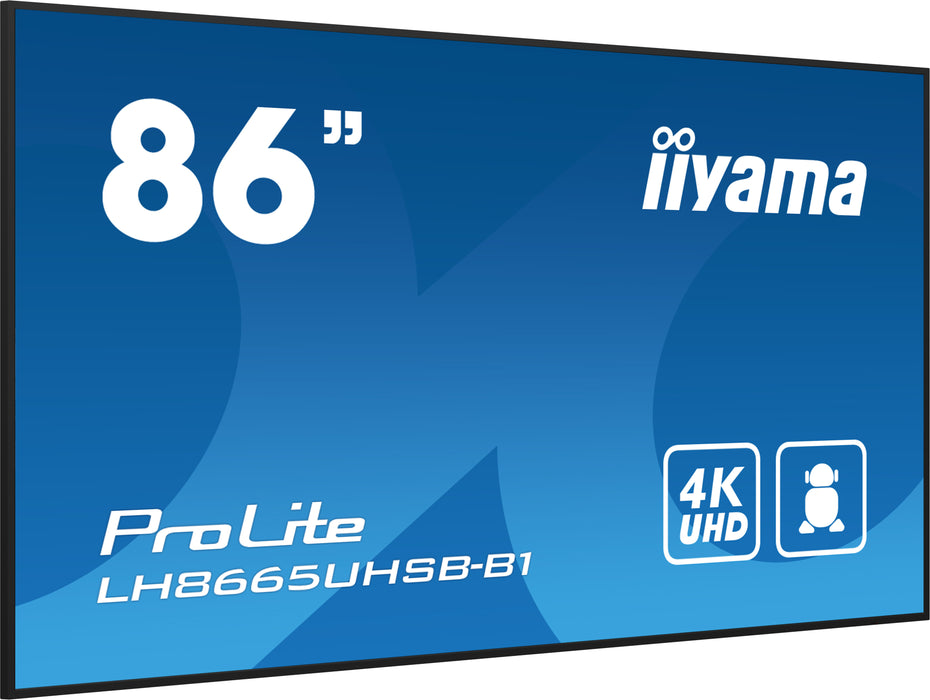 iiyama ProLite LH8665UHSB-B1 86" 4K Ultra HD 800 cd/m2 Digital Signage Display