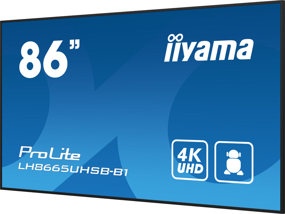 iiyama ProLite LH8665UHSB-B1 86" 4K Ultra HD 800 cd/m2 Digital Signage Display