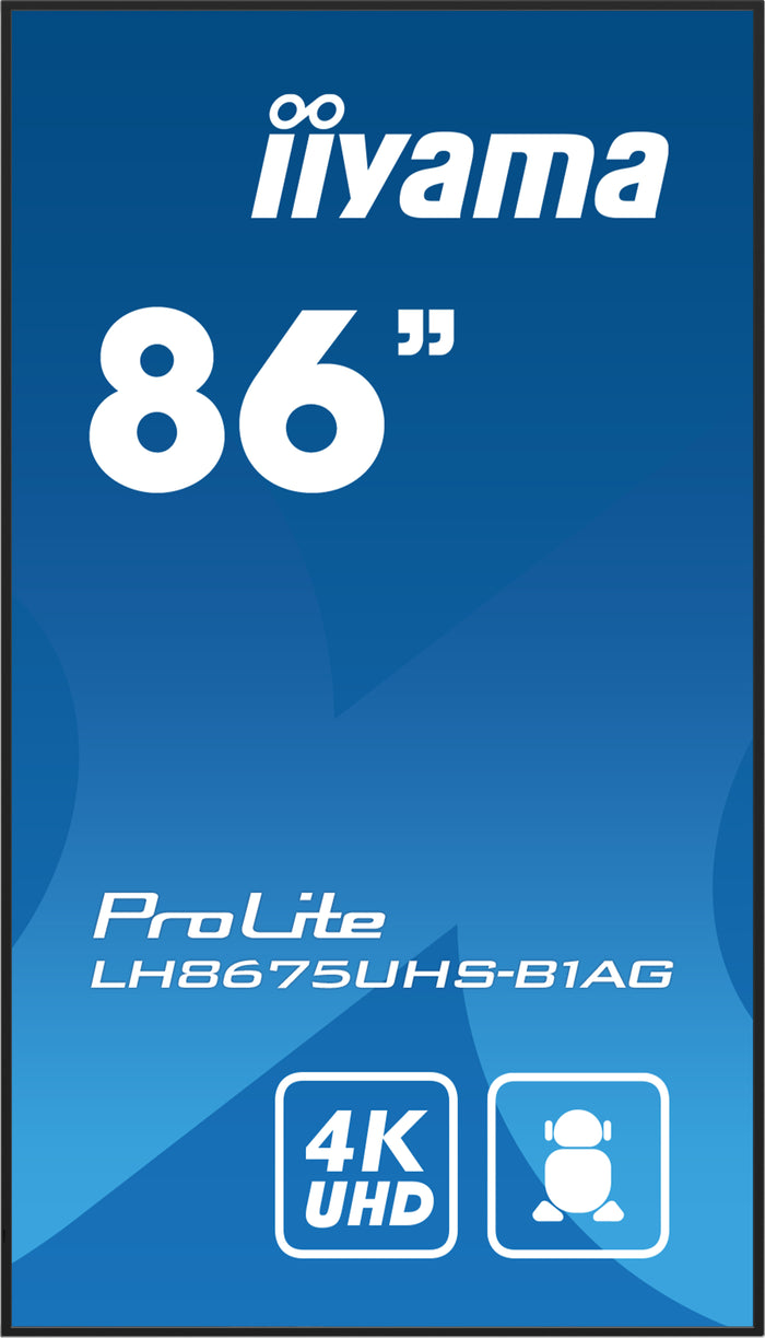 iiyama ProLite LH8675UHS-B1AG 86" 4K Ultra HD Professional Digital Signage Display Digital Signage Display iiyama
