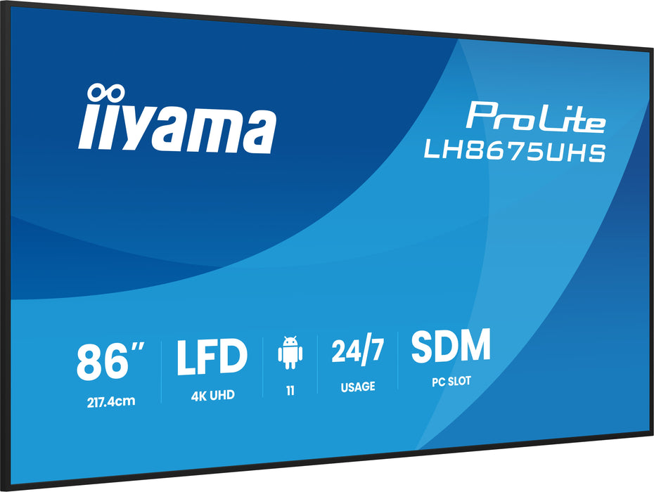 iiyama ProLite LH8675UHS-B2AG 86" 4K Ultra HD Professional Digital Signage Display iiyama Large Format Displays iiyama