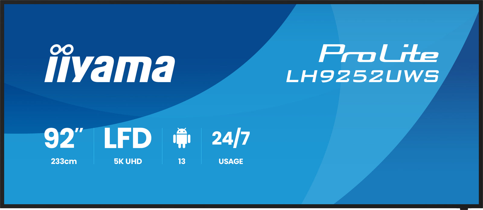 iiyama ProLite LH9252UWS-B1AG 92" 5K Android 13 Ultra-Wide Professional Digital Signage Display Digital Signage Display iiyama