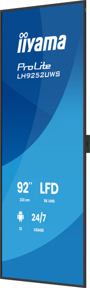 iiyama ProLite LH9252UWS-B1AG 92" 5K Android 13 Ultra-Wide Professional Digital Signage Display Digital Signage Display iiyama