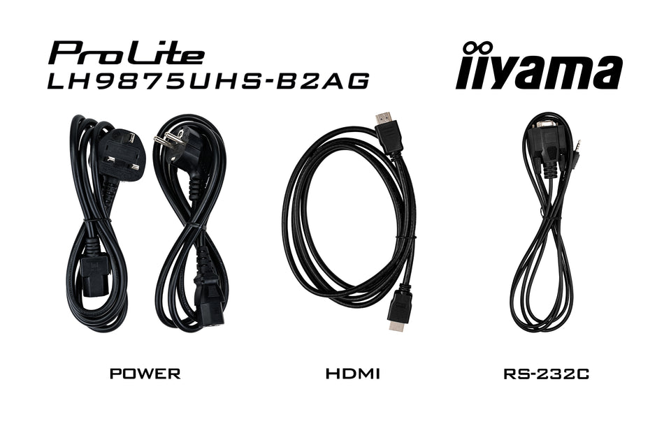 iiyama LH9875UHS-B2AG included cables and accessories