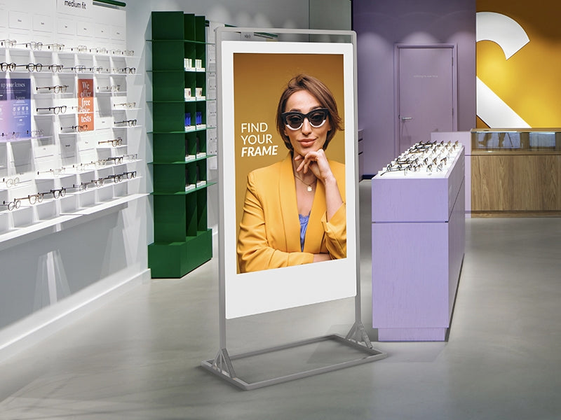 Moove SMBSB43HD8 – 43" Superslim Freestanding Double-Sided Digital Poster | Full HD Freestanding Digital Signage Display ScreenMoove