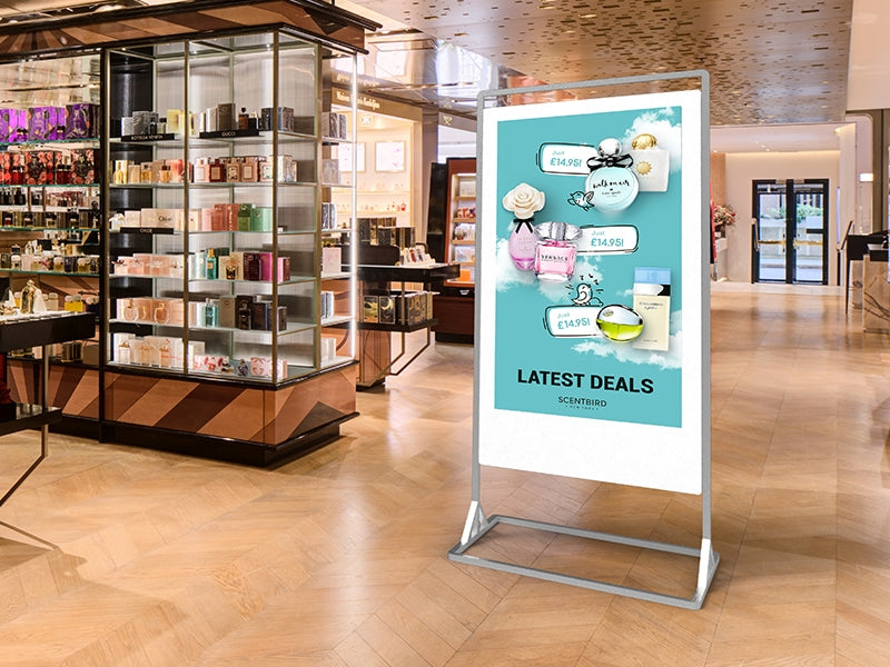 Moove SMBSB43HD8 – 43" Superslim Freestanding Double-Sided Digital Poster | Full HD Freestanding Digital Signage Display ScreenMoove