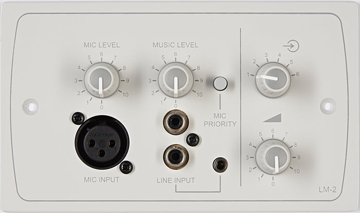 Cloud Electronics LM-2B/W - Line/Mic/Remote Active Input Plate Volume Control Cloud Electronics White