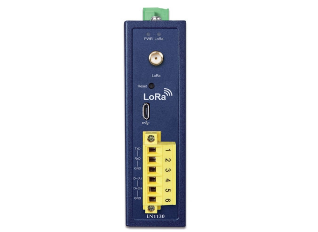 Planet Industrial IP30 LoRa Node Controller (Modbus RS232, RS485, EU868/US915 Sub 1G) | LN1130 Gateway Planet