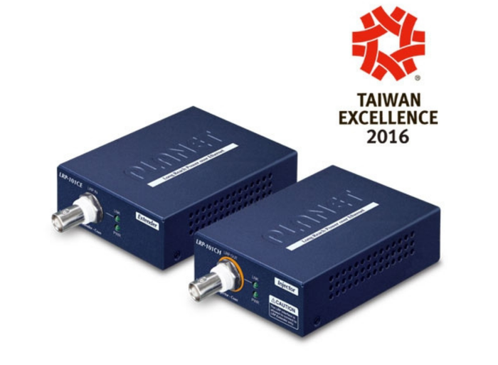 Planet 1-Port Long Reach PoE over coax Extender Kit (LRP-101CH + LRP-101CE) | LRP-101C-KIT AV Extender Planet