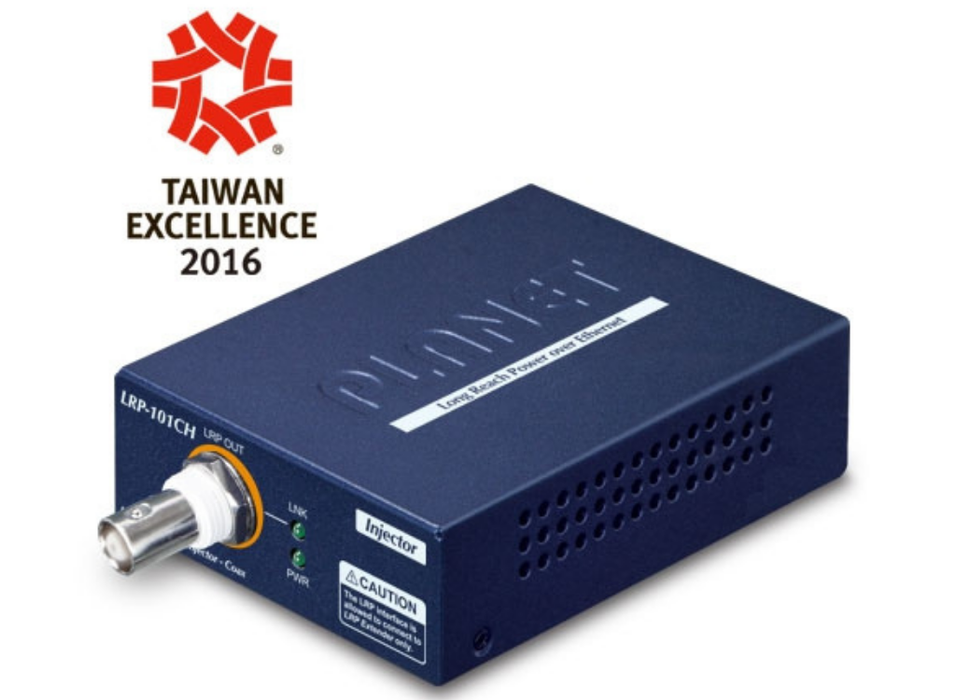 Planet 1-Port Long Reach PoE over coax Extender Kit (LRP-101CH + LRP-101CE) | LRP-101C-KIT Planet Network Extenders Planet