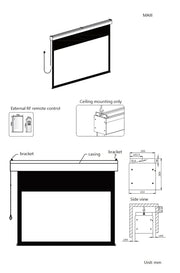 Sapphire SEWS600BV-A 7.62m 300" 4:3 6000mm x 4500mm Electric Projection Screen Projector Accessories Sapphire