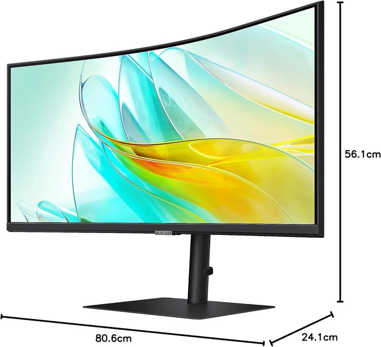 Samsung 34" S65UC ViewFinity WQHD USB-C Monitor with KVM Switch | LS34C652UAUXXU Desktop Monitor Samsung