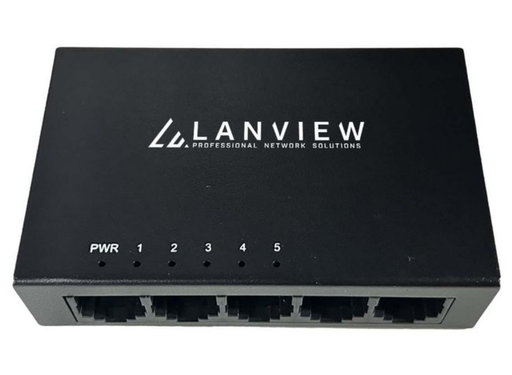 Lanview 5-Port Intelligent Gigabit Network Switch | LVN-DESK-5PORT-1G Network Switches Lanview
