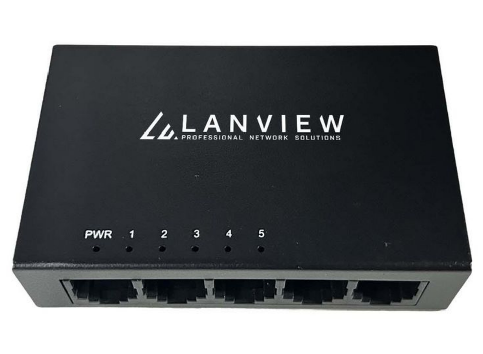 Lanview 5-Port Intelligent Gigabit Network Switch | LVN-DESK-5PORT-1G Network Switches Lanview