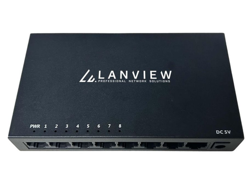 Lanview 8-Port 1000Mbps Intelligent Gigabit Network Switch | LVN-DESK-8PORT-1G Network Switches Lanview