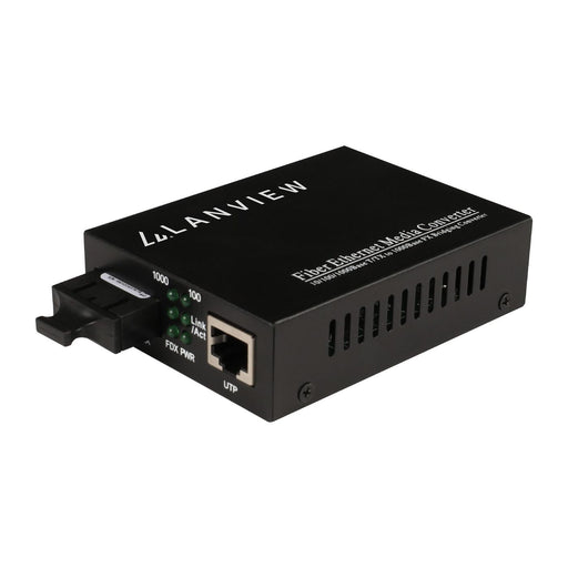 Lanview 1-Port 10/100/1000X SC to 1-Port 10/100/1000T 802.3x Media Converter Network Media Converter Lanview