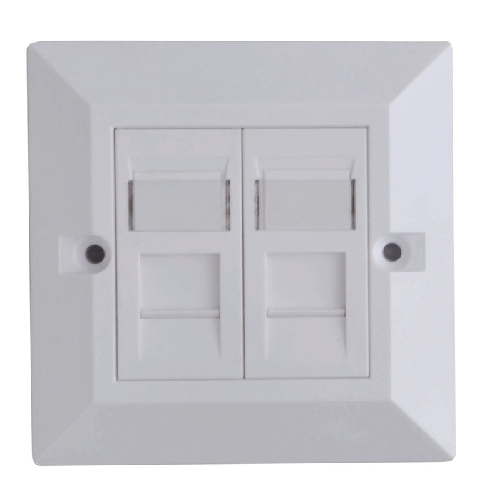 Lanview CAT6 Faceplate Dual Gang Outlet Box | LVN126188UK-2 Outlet Box Lanview