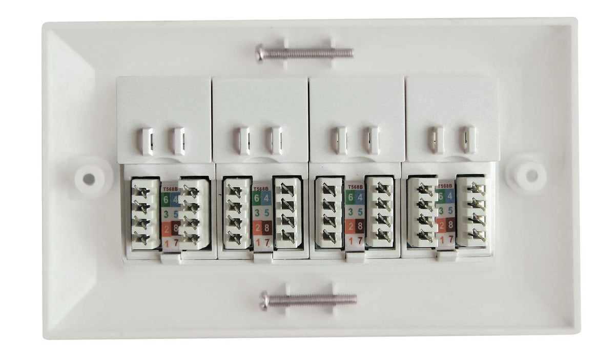 Lanview CAT6 Faceplate 4-port UK Type 146*86mm | LVN126188UK-4 Outlet Box Lanview