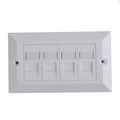 Lanview CAT6 Faceplate 4-port UK Type 146*86mm | LVN126188UK-4 Outlet Box Lanview