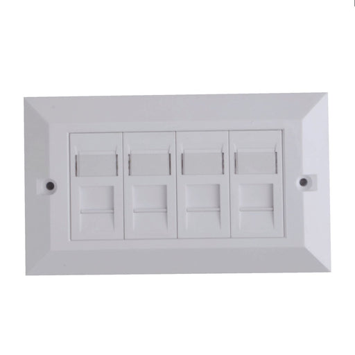 Lanview CAT6 Faceplate 4-port UK Type 146*86mm | LVN126188UK-4 Outlet Box Lanview