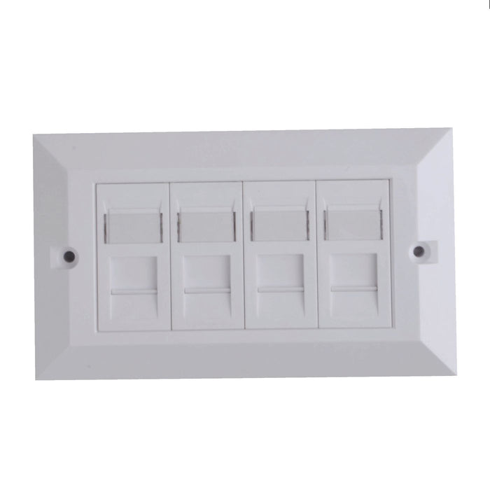 Lanview CAT6 Faceplate 4-port UK Type 146*86mm | LVN126188UK-4 Outlet Box Lanview