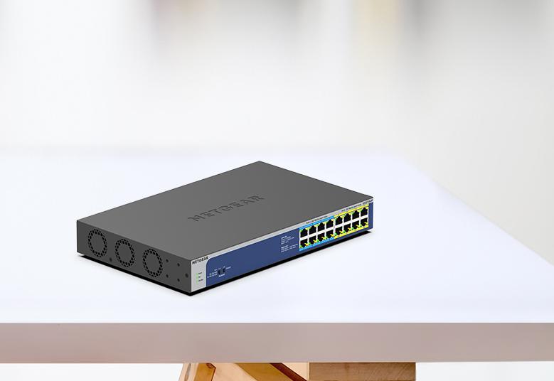 Netgear GS516UP-100EUS 16-Port Gigabit Ethernet High-Power PoE+ Unmanaged Switch Network Switch Netgear