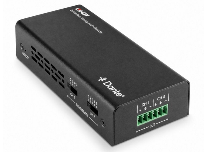 Lindy 2ch Dante® to Analogue Audio Decoder | 70623 Video Encoder Axis