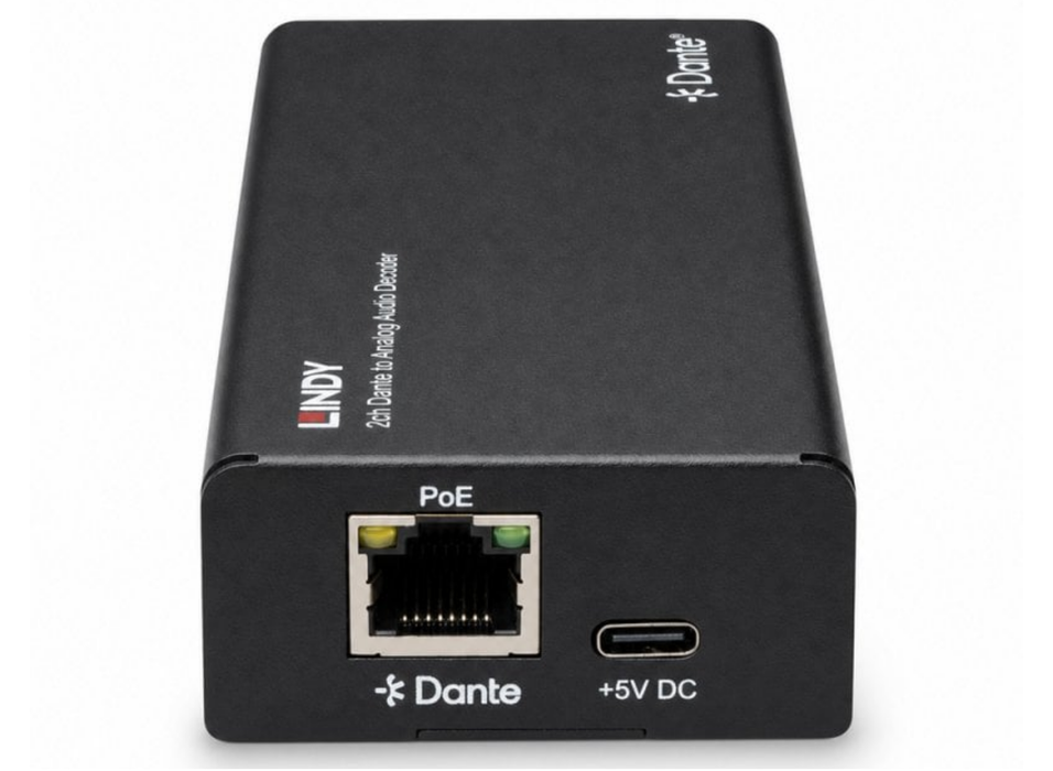 Lindy 2ch Dante® to Analogue Audio Decoder | 70623 Video Encoder Axis