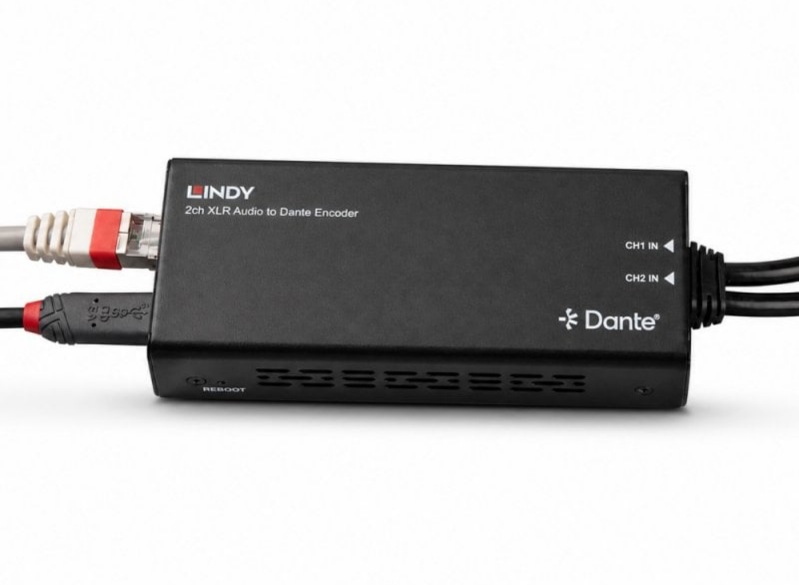 Lindy 2ch XLR Audio to Dante® Encoder | 70618 Adapter / Converter Lindy