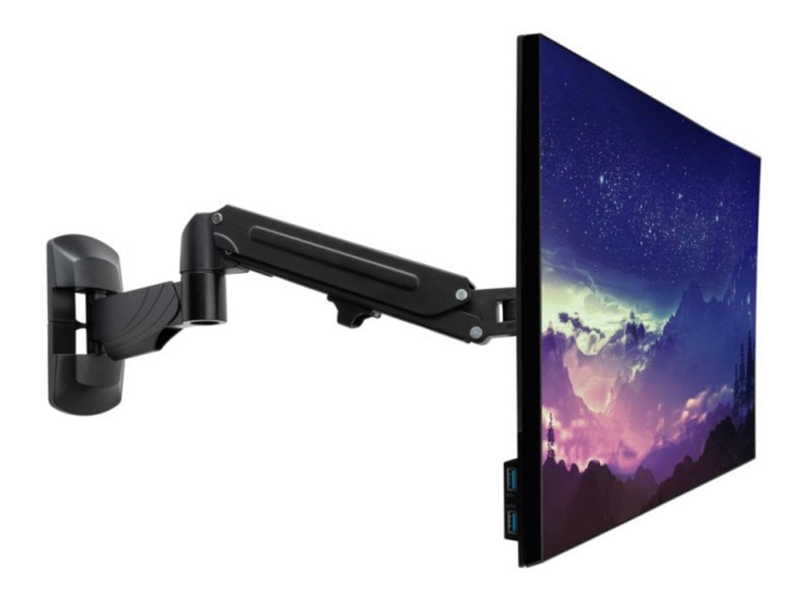 Lindy Wall Mounted Single Gas Arm Display Mount For 13"-32" Screens - Black | 40712 Monitor Mounts & Stands Lindy