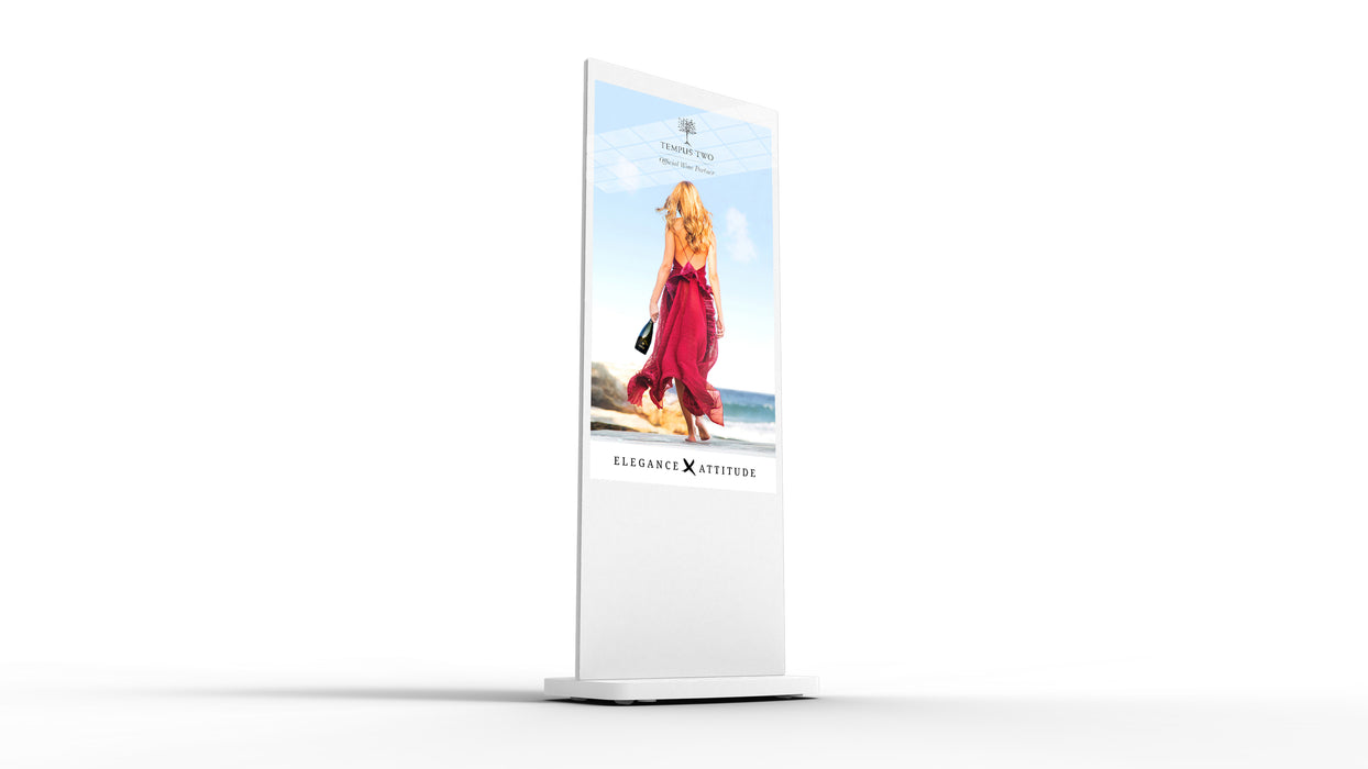 50" White Interactive Freestanding Digital Posters | PCAP Touch Screen