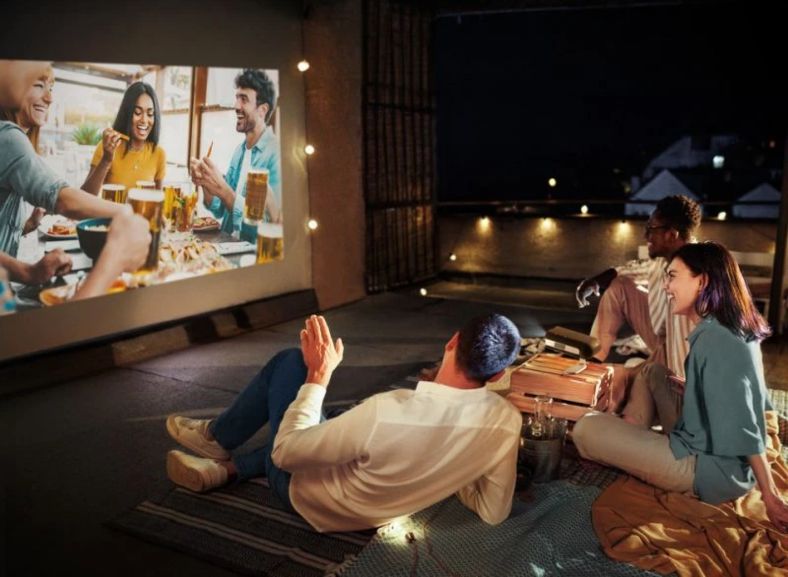 ViewSonic M1E Max 1080p Smart LED Portable Projector with Built-in Google TV - 500 Lumens Projector ViewSonic