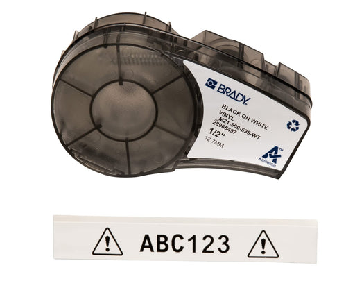 Brady Black on White Self-adhesive Printer Labels | M21-500-595-WT Printer Label Brady