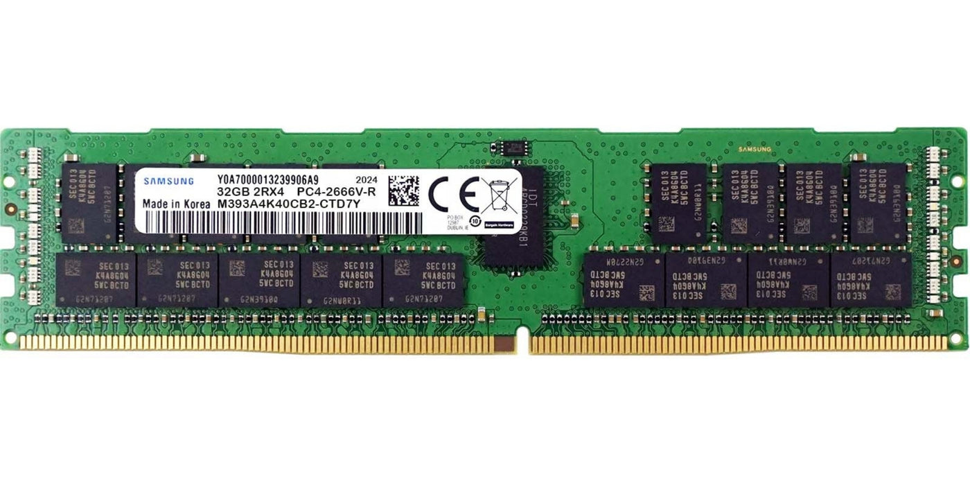 Samsung 32GB DDR4 2666Mhz ECC Reg Dim Server Memory | M393A4K40CB2-CTD7Y