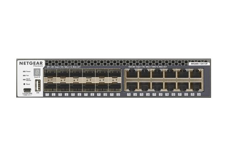 Netgear XSM4324S-100NES 12X10G, 12XSFP+ Managed Switch Network Switch Netgear