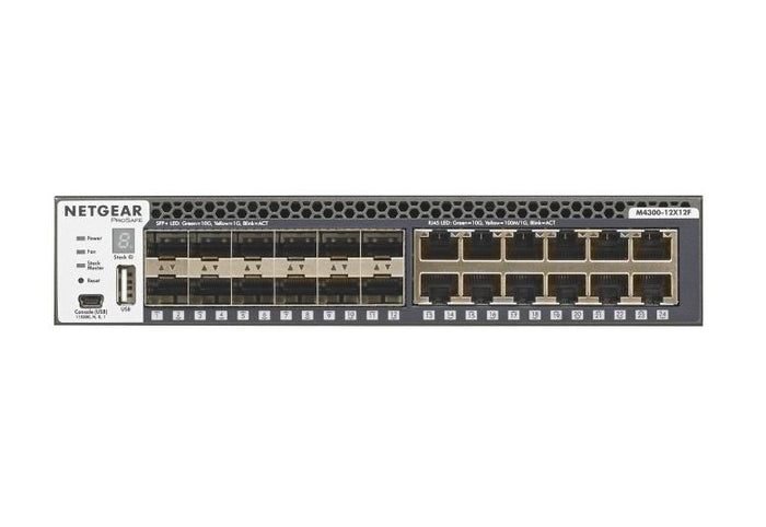 Netgear XSM4324S-100NES 12X10G, 12XSFP+ Managed Switch Network Switch Netgear