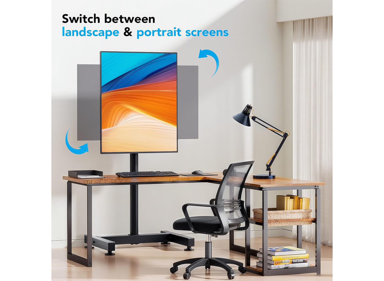 Moove Adjustable Floor TV Stand For 13" – 50" Screens | Tilting, Rotating & Portable Mount Floor Stand Moove AVMounts