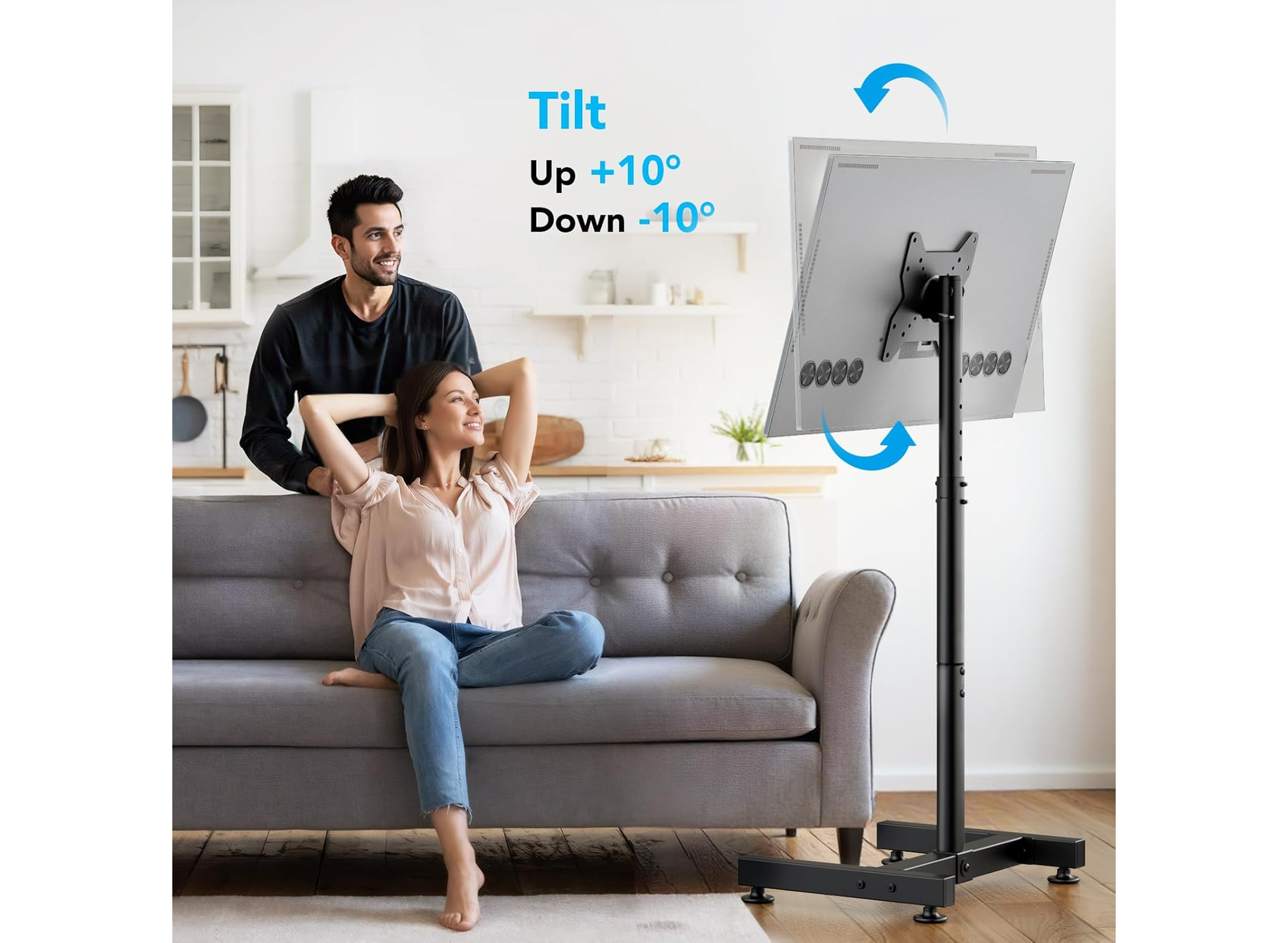 Moove Adjustable Floor TV Stand For 13" – 50" Screens | Tilting, Rotating & Portable Mount Floor Stand Moove AVMounts