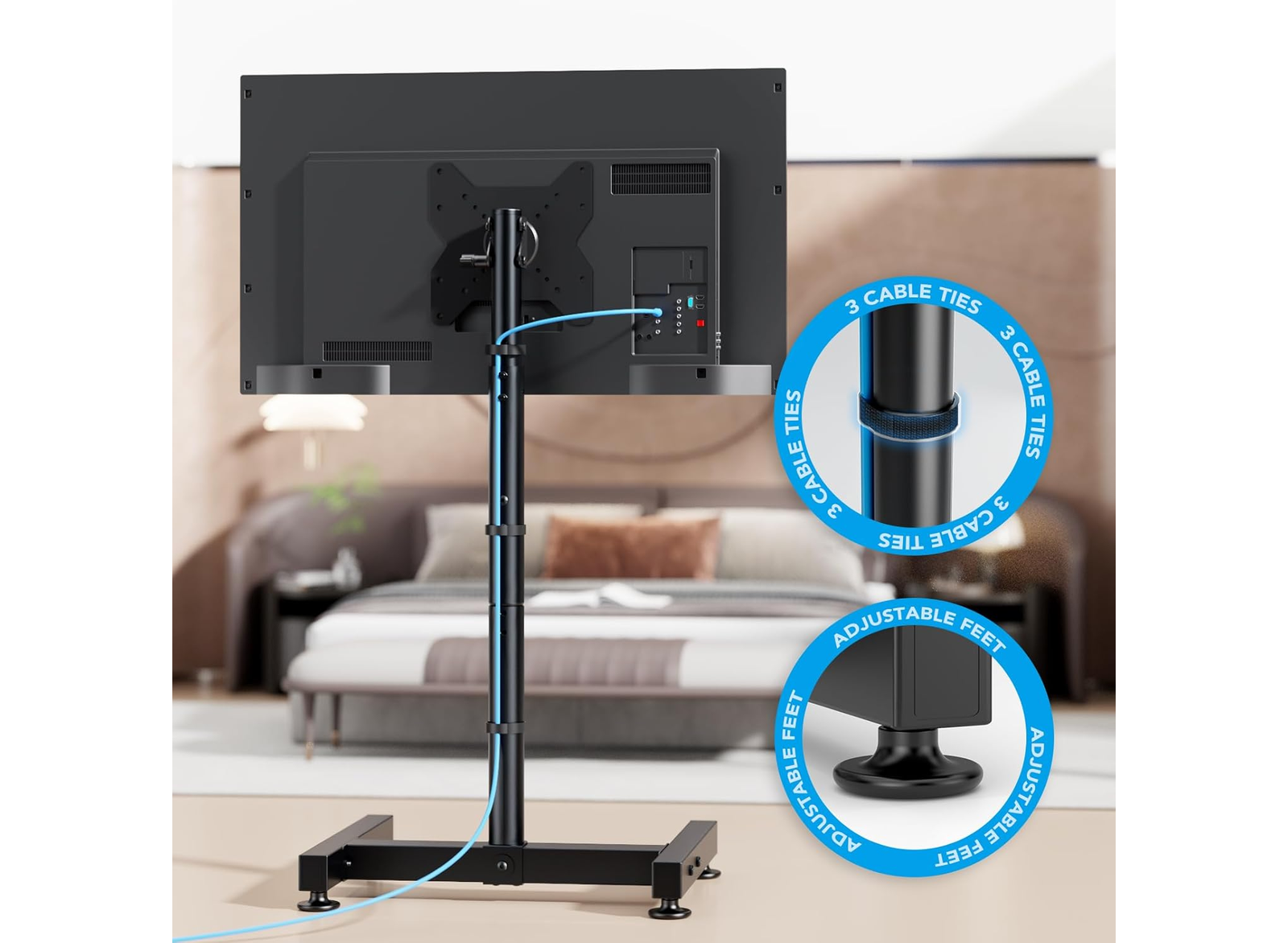 Moove Adjustable Floor TV Stand For 13" – 50" Screens | Tilting, Rotating & Portable Mount Floor Stand Moove AVMounts
